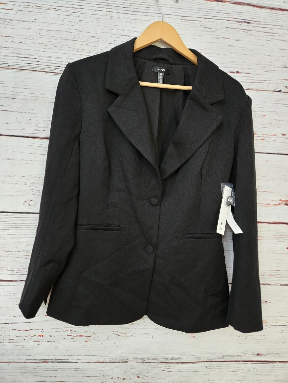 NWT AQUA Black Tailored Blazer Jacket XS Minimalist